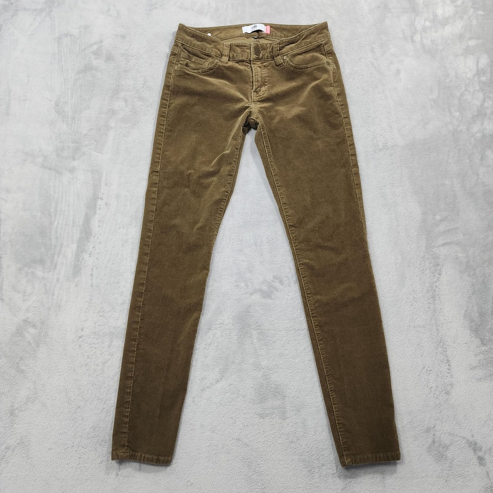 CAbi Jeans Womens 2 Brown Mid Rise Skinny Corduroy Stretch Casual Slim Casual